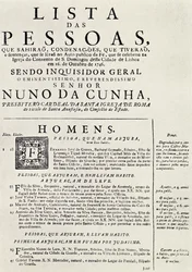 Programa para un Auto de Fe en Lisboa, 1746, de 